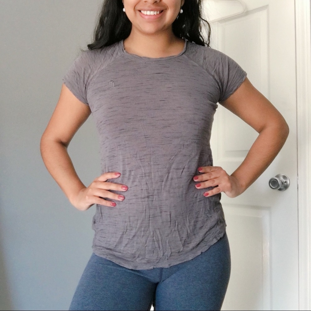 💌3/$15 HEAD jersey grey keyhole workout shirt